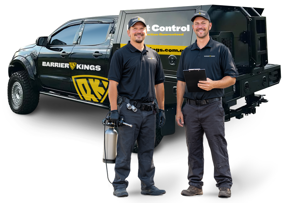 The Barrier Kings team and service vehicle